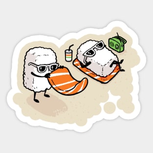 sushi on the beach Sticker